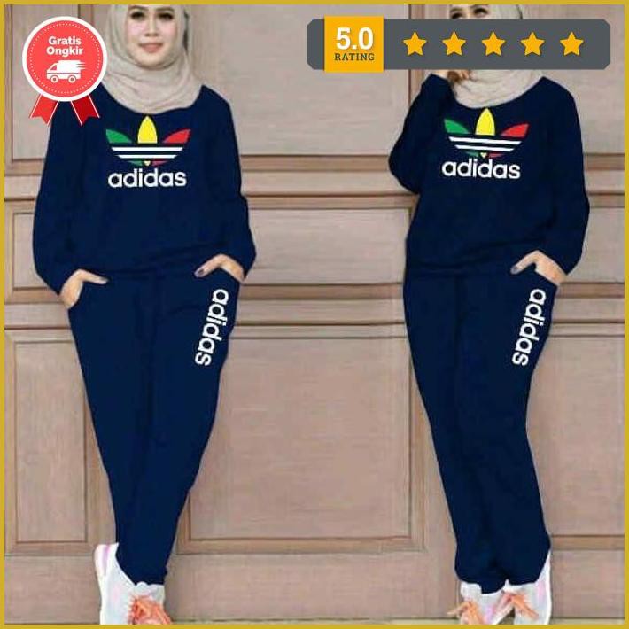Setelan Baju Adidas/Baju Olah Raga Wanita/Baju Senam/Aerobic/Celana Tr Exclusive
