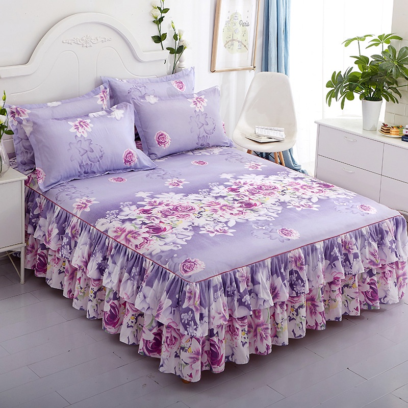 Set Seprai 3 Dalam 1, Sprei Cadar Ukuran Single 3 IN 1, 1.8M/1.6M/2.0M Sprei Pelindung Tempat Tidur Dengan 2 Sarung Bantal