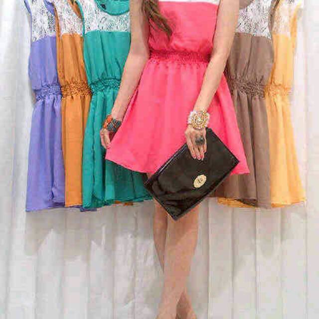 Baju terusan mini dress olivia sweet dress - twiscone kombi brukat