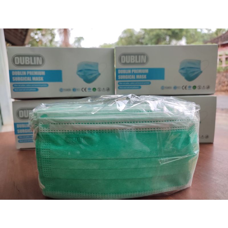 MASKER MEDIS SURGICAL HIJAU DUBLIN 50PCS