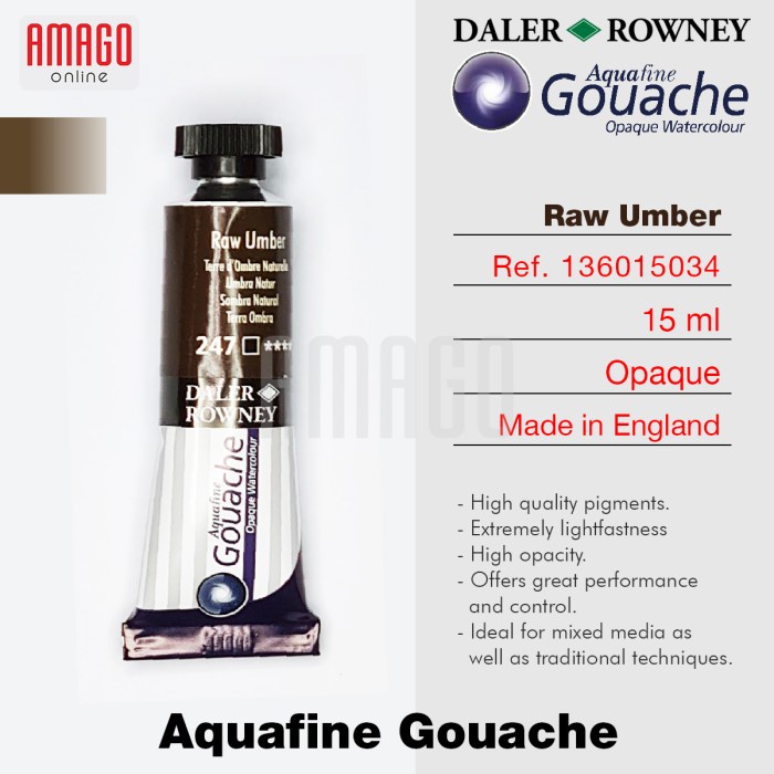 

Menakjubkan Aquafine Gouache Opaque Watercolour 15 Ml - Raw Umber - 247 Promo