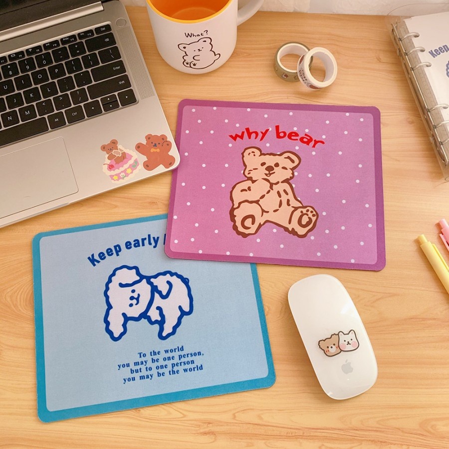 MPBK mousepad bear kotak beruang non slip alas mouse pad aksesoris