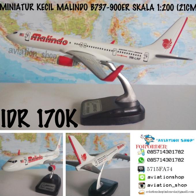 Miniatur Pesawat Malindo Boeing 737-900Er Skala 1:200 (21Cm)