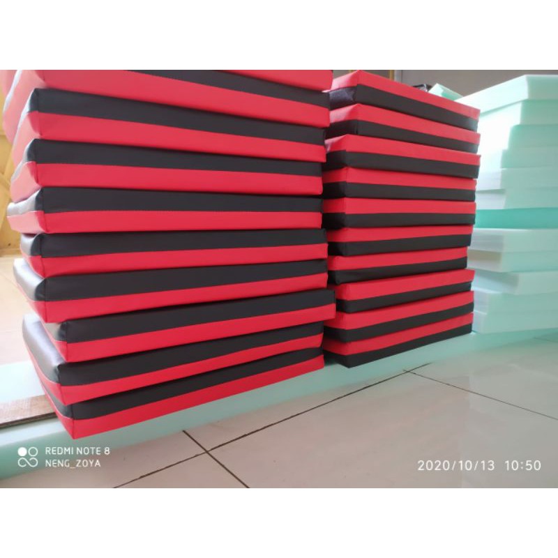 ALAS DUDUK KOMBINASI 4CM MERAH + HITAM UKURAN COSTUM BAHAN BERKUALITAS UKURAN SUKA SUKA