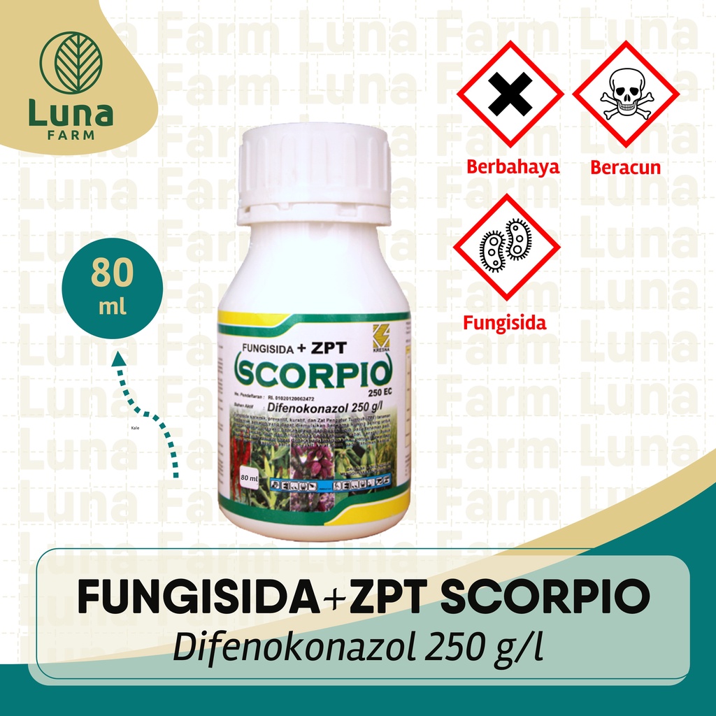 Fungisida+ZPT Scorpio 80 ml Pestisida Fungisida ZPT Difenokonazole 250EC Racun Obat Penyakit Tanaman