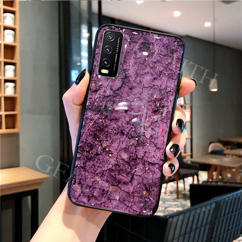 Tebaru Kesing Hp Vivo Y20 Y20s 2020 Phone Case Bling Glitter Foil Marble Soft Tpu Casing Untuk Vivo Y20s Cover Shopee Indonesia