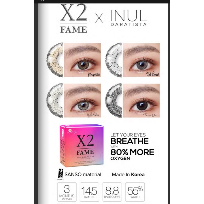 SOFTLENS X2 FAME X INUL DARATISTA ( GIRL BOSS ! -0.50 S.D -10.00 ) BY EXOTICON