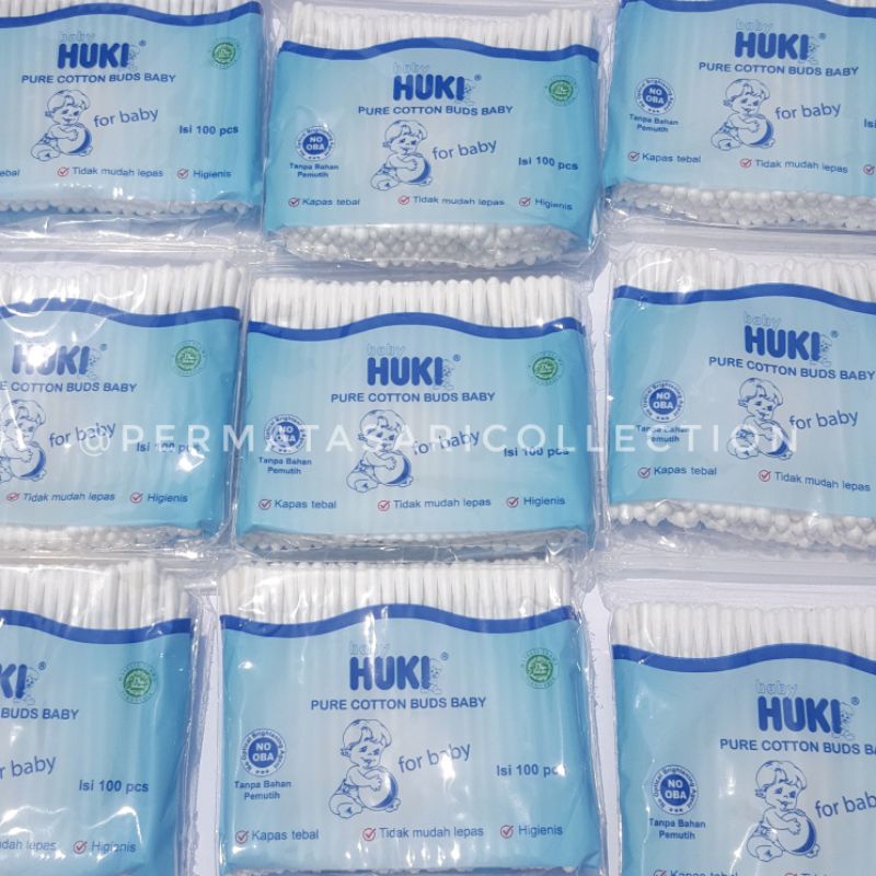 Cotton Buds Huki Baby / Korek Kuping Anak Bayi Perawatan Telinga Dewasa Best Quality 100pcs