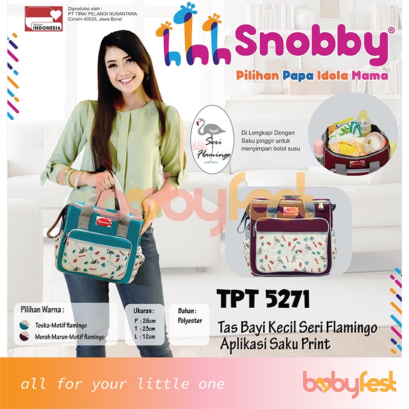 Snobby Tas Bayi Kecil Flamingo Series Aplikasi Saku Print TPT5271