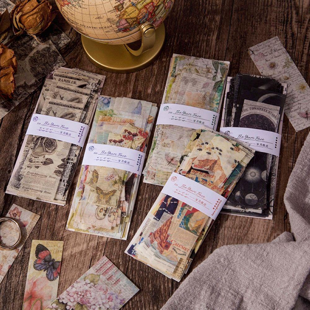 Preva 45pcs Stiker Alat Tulis DIY Vintage Collage Art