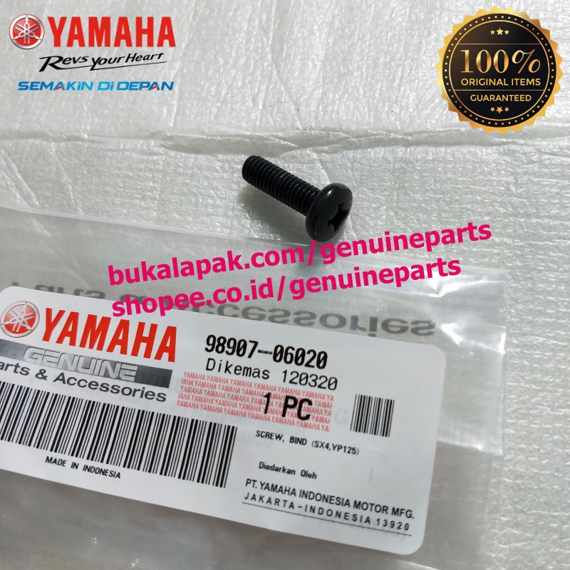 Jual YAMAHA 98907-06020 SCREW, BIND (SX4,YP125) | Shopee Indonesia