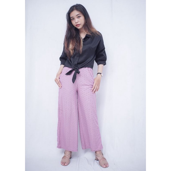 Kulot Crinkle Celana Kulot Crinkle UraGiri Celana Bahan Wanita Fashion Wanita