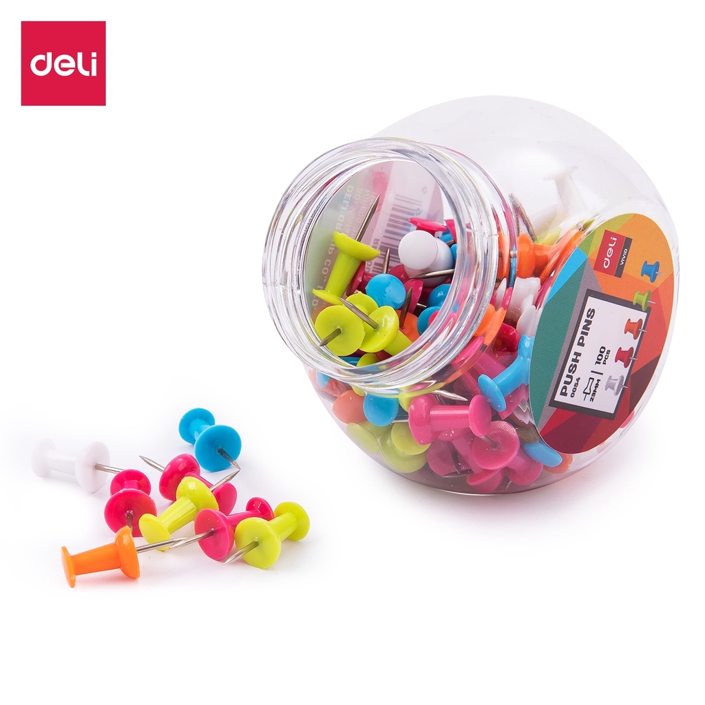 

Deli Push Pin / Paku Pin Kertas Isi 100 pcs 23mm E0054