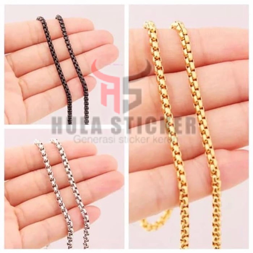 Kalung Titanium Import Stainless 316L / Rantai Kalung Titanium ROLO