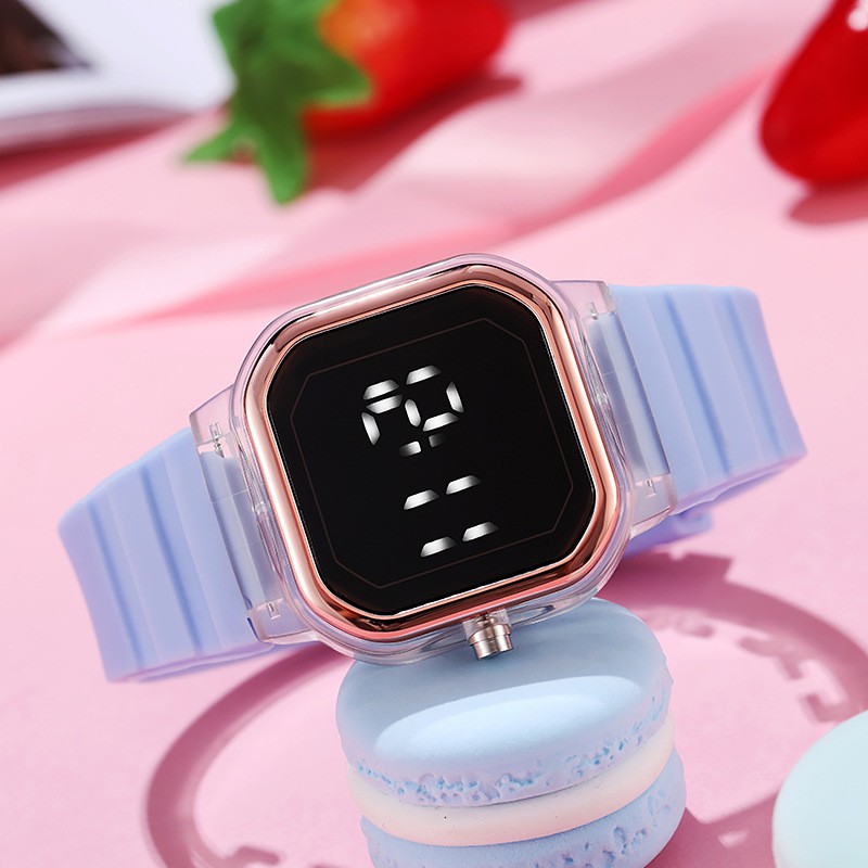 Watchyou Jam Tangan Electronic Square Led Wanita / Pria Small Square Student Sports Watches