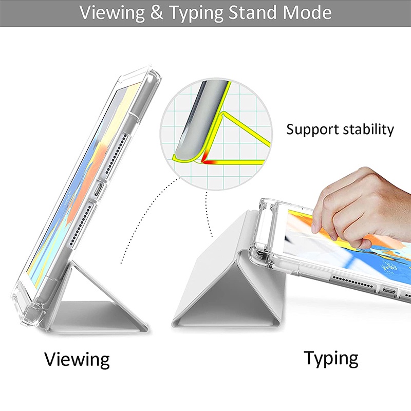 DIY iPad Case 10.2 2021 2020 2019 Smart Folio Cover Pencil Holder for iPad 9th 8th 7th Pro10.5 Air3 Tablet Shell Magnetic Bracket Flip Fold Stand Cover for iPad 9