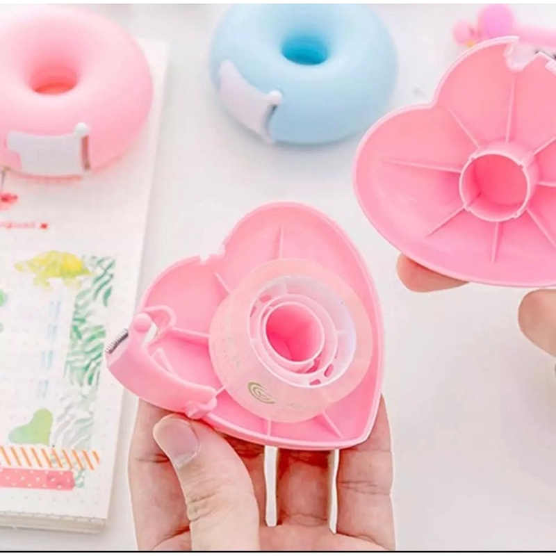 

Tape Dispenser bentuk Love & Donut (Sudah dapat isinya) | Lucu & Praktis