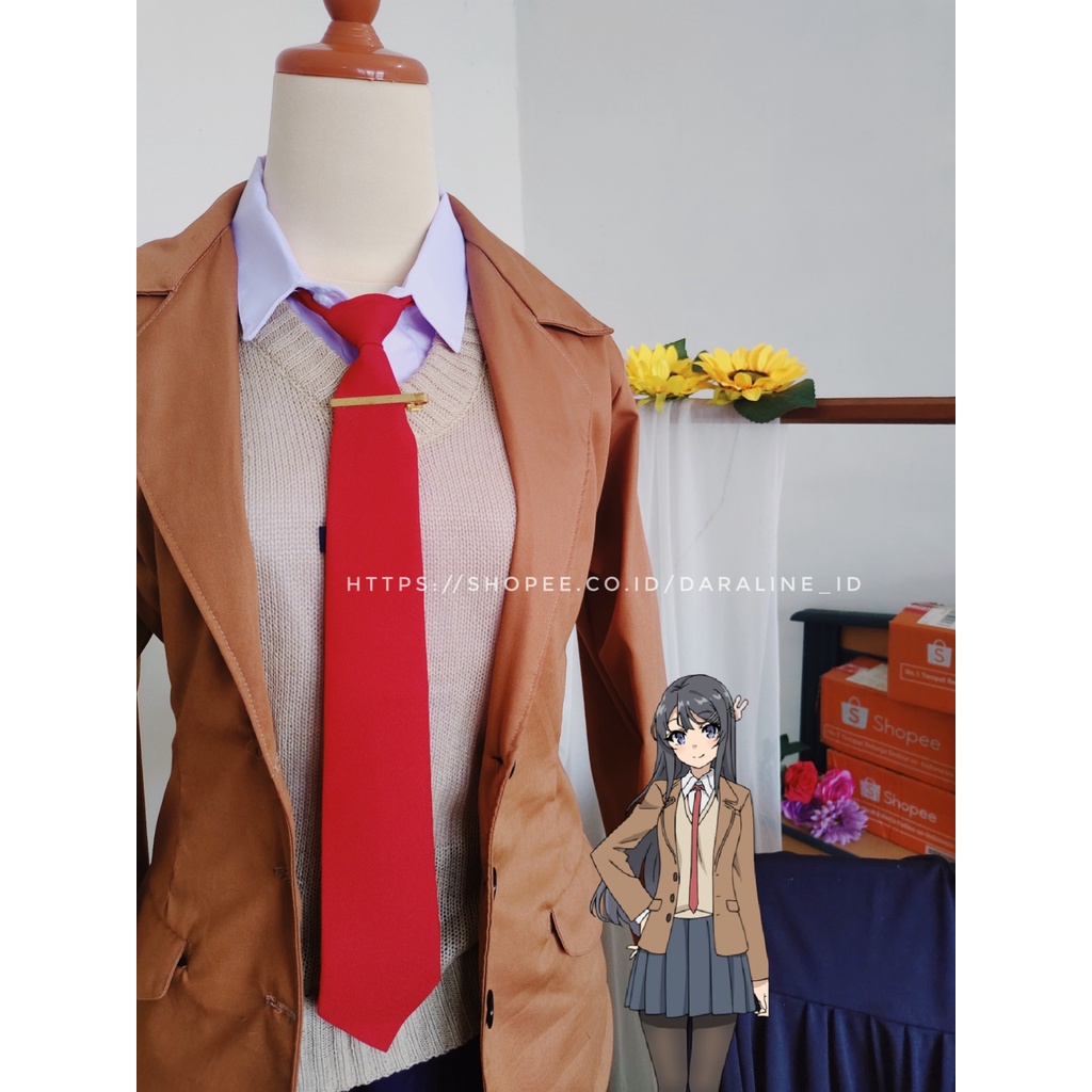 Kostum Cosplay Mai Sakurajima Seishun Buta Yarou wa Bunny Girl Senpai no Yume wo Minai