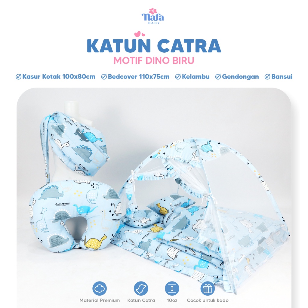 NAFA BABY - Superior Package Include Bedcover Bayi Bantal Guling | Kasur Bayi Kotak | Bantal Menyusui | Gendongan Bayi | Kelambu Tenda Anti Nyamuk