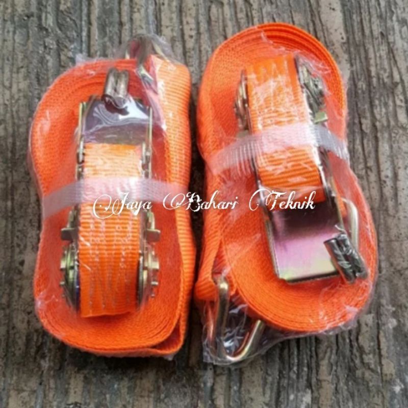 Webbing Cargo Ratchet Tie Down TrackBelt Lashing Belt 25 Mm X 10 Meter Tali sabuk Pengikat Barang