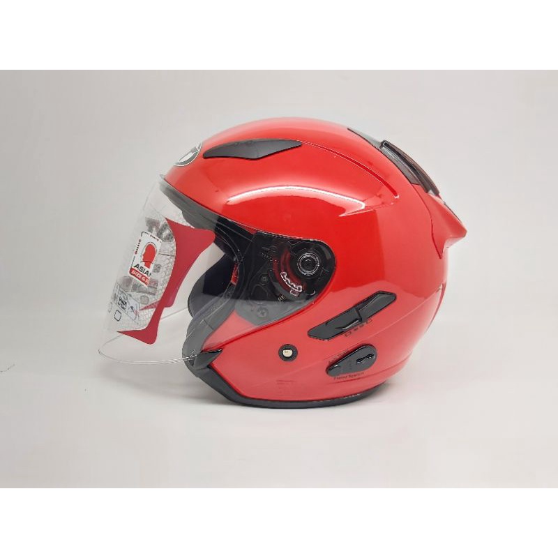 Helm Half Face | Double Visor | Kyt Galaxy FLAT R Merah Ferari