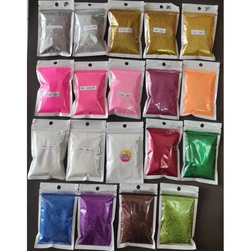 

GLITER (gliter warna, gliter putih) Refill isi 25gr -50gr