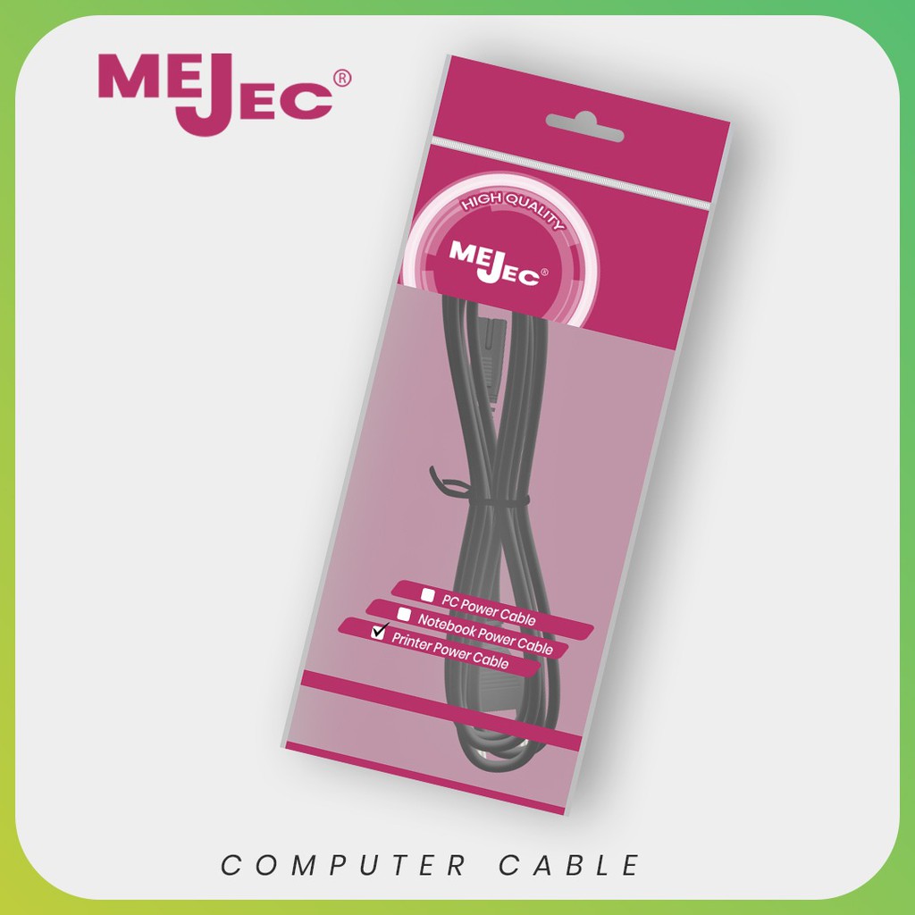 Cable power cord 2 prong mejec dc 1.5 meter for printer ps 2 3 4 radio adaptor - Kabel power angka 8 2 lubang 1.5m