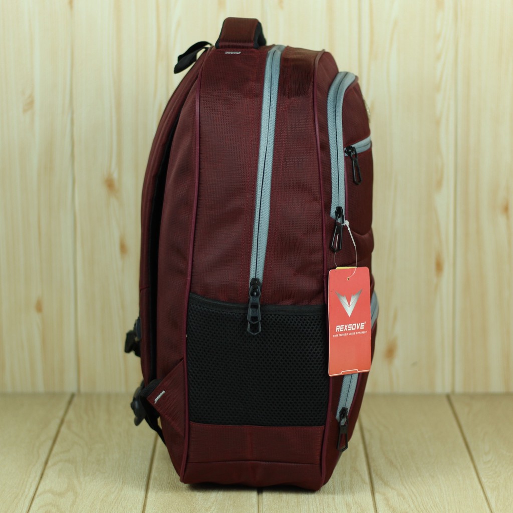 PREMIUM Tas Ransel Cowok Cewek Unisex Back Pack Pria Original Rexsove Merah Imitasi Keren Stylish