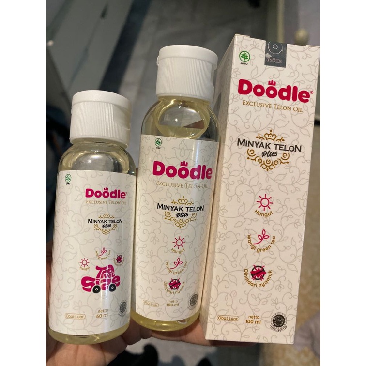 Minyak Telon Doodle  - Doodle Exclusive Telon Oil Real Size 100ml dan 60ml ( Telon Doodle Wangi Greentea ) Doodle Exclusive Telon Oil (MINYAK TELON BAYI DENGAN AROMA WANGI GREENTEA)