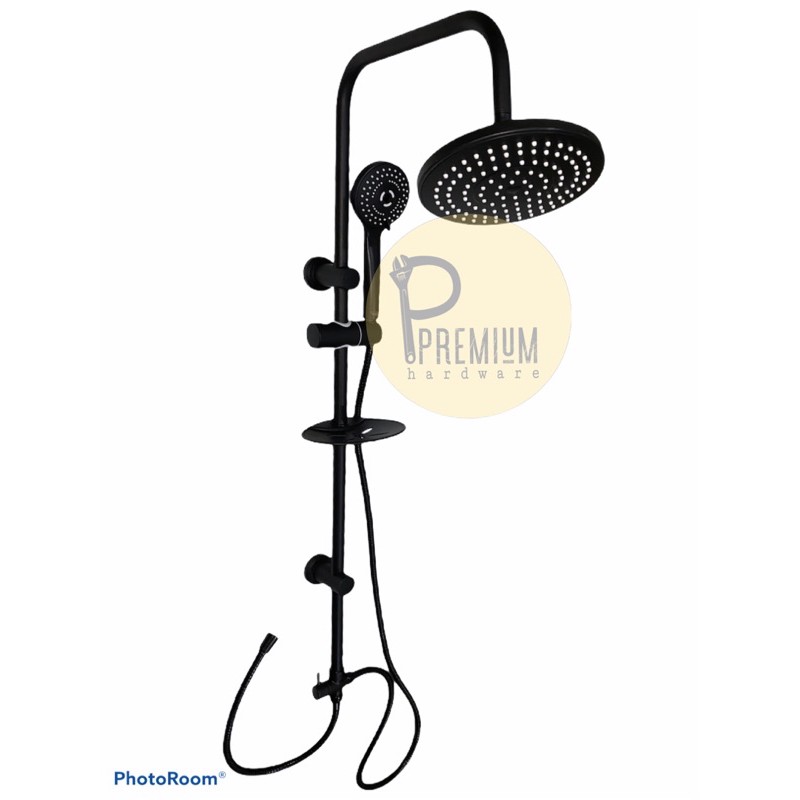 SHOWER TIANG MINIMALIS BULAT HITAM DOP ERNESTO STANDING SHOWER MANDI
