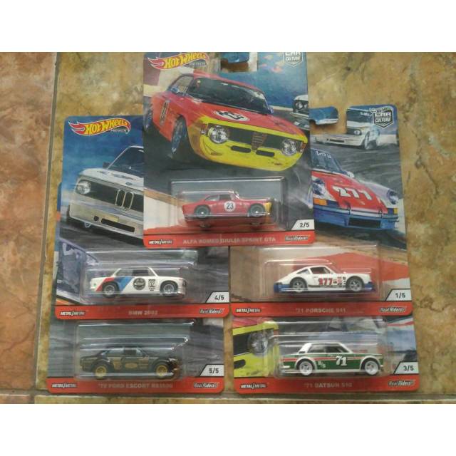 Hot Wheels Door Slammers SET HW Hotwheels Car Culture BMW Ford Escort Datsun Porsche Alfa Romeo