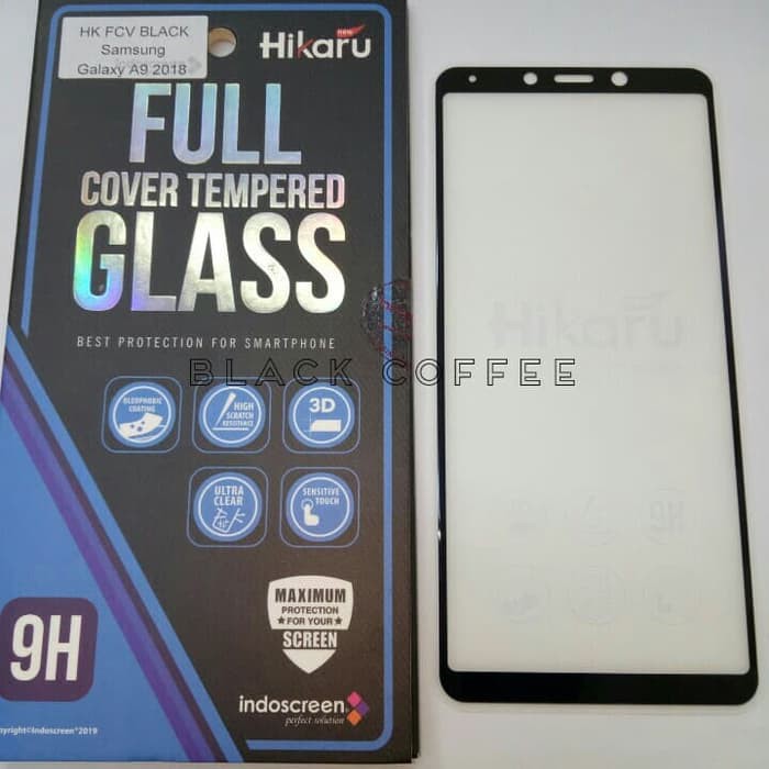 Tempered glass full samsung A9 2018 4kamera screen guard Hikaru FCV