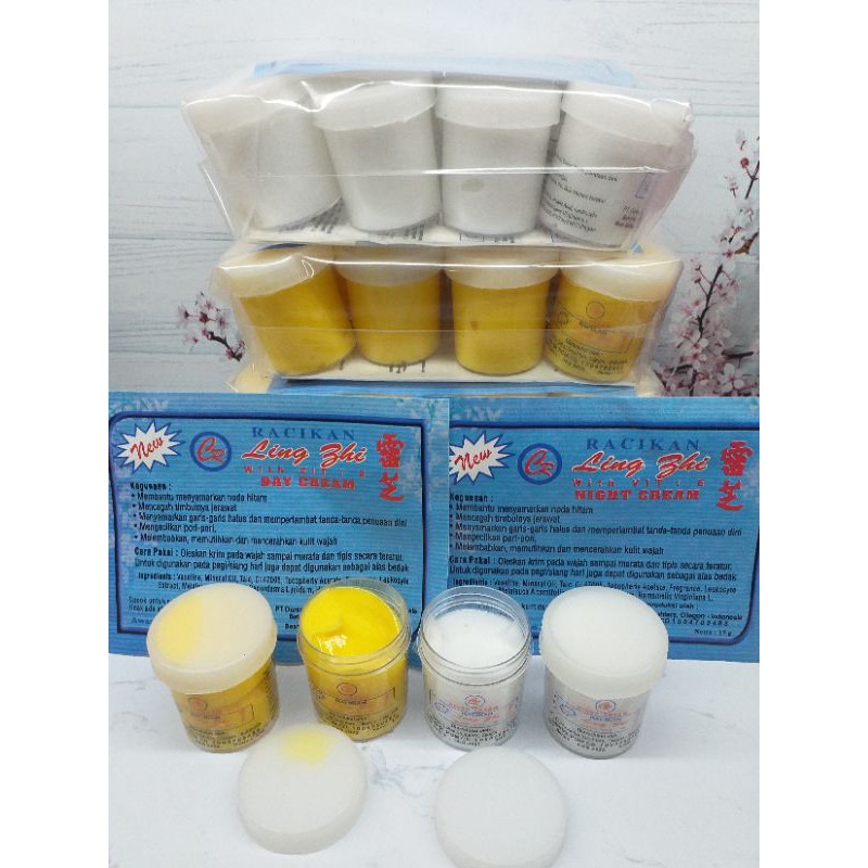 CREAM LING ZHI / Ling Shi Original Siang Dan Malam 12 Pcs