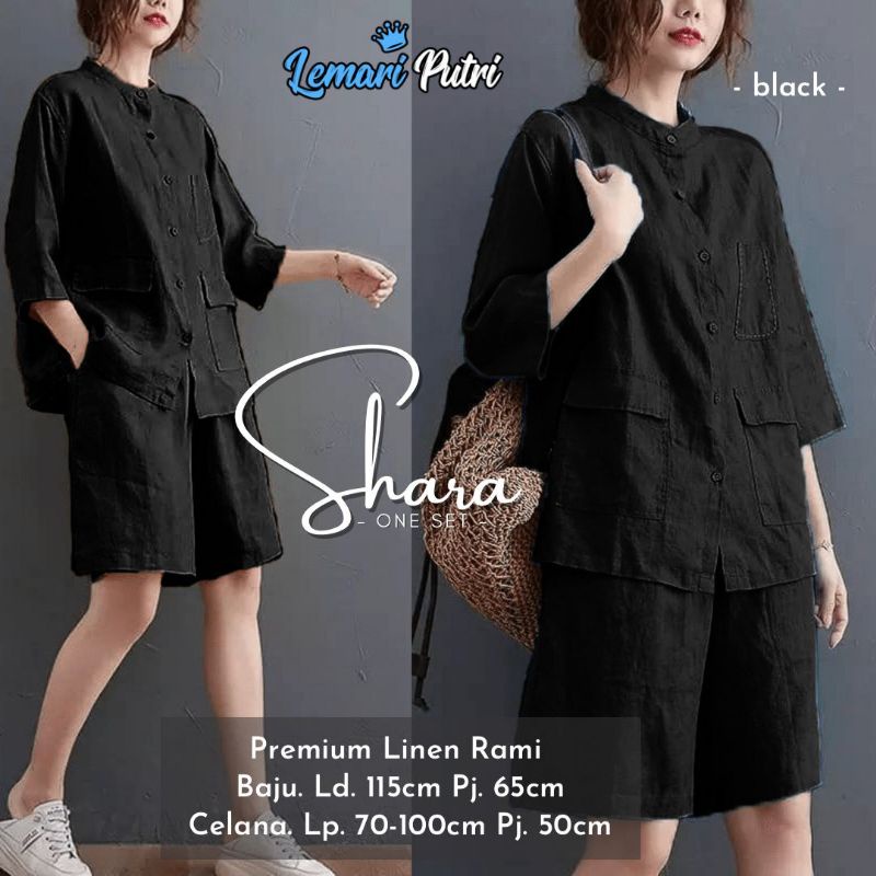 Setelan Linen Wanita Terbaru Korean Style Shara set Jumbo Bigsize Oversize