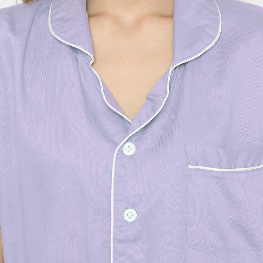 Piyama set ungu lilac ROMANTIC Premium Viscose Rayon pajamas baju tidur - XS