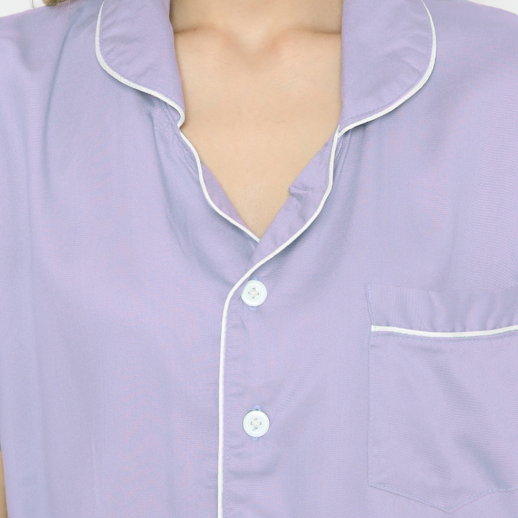 Piyama set ungu lilac ROMANTIC Premium Viscose Rayon pajamas baju tidur - XS