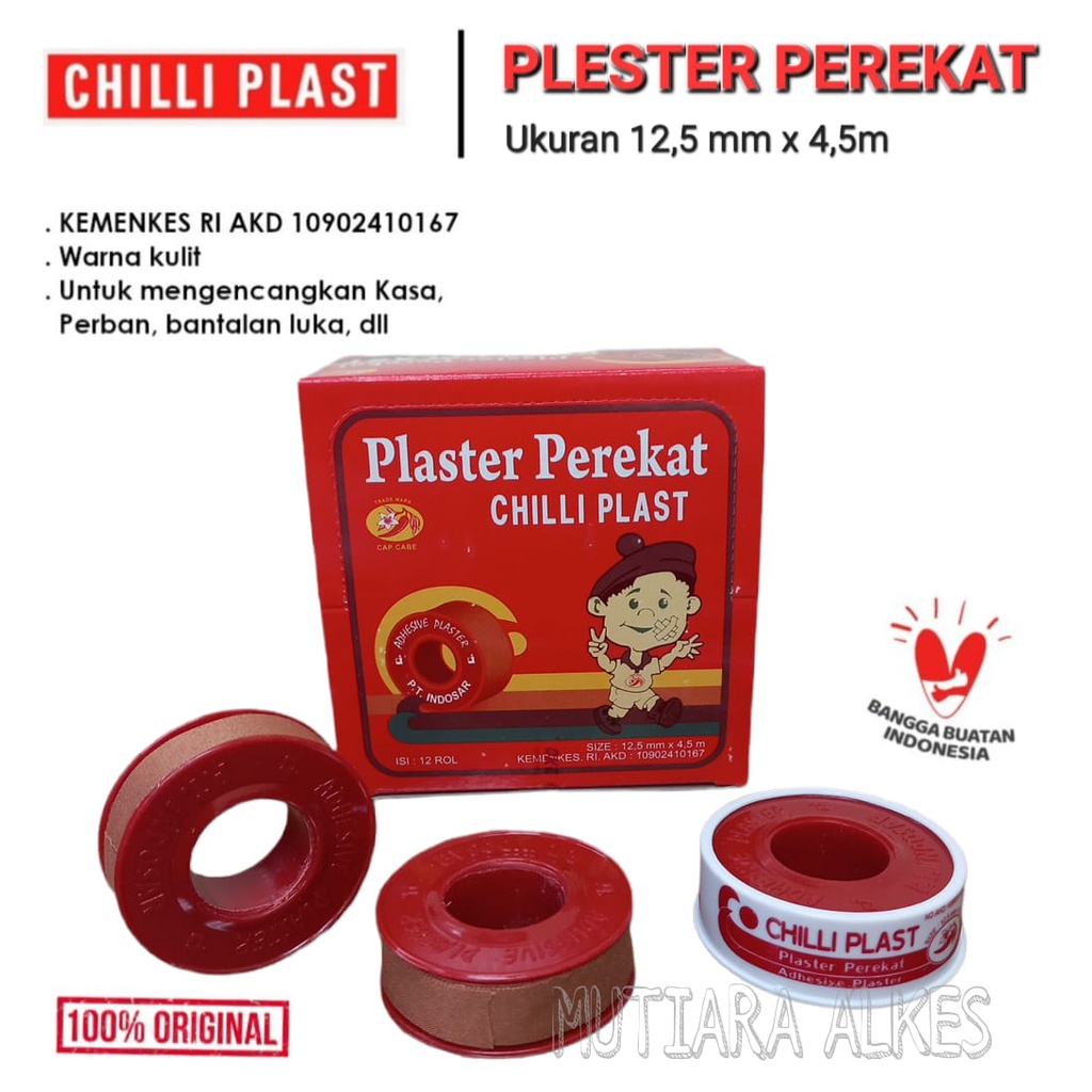 (MUTIARA ALKES)ZINC - Chili Plast - Plester Perekat Rol - Plaster Chiliplast Kain Coklat - Plester Chiliplast - 100% ORIGINAL