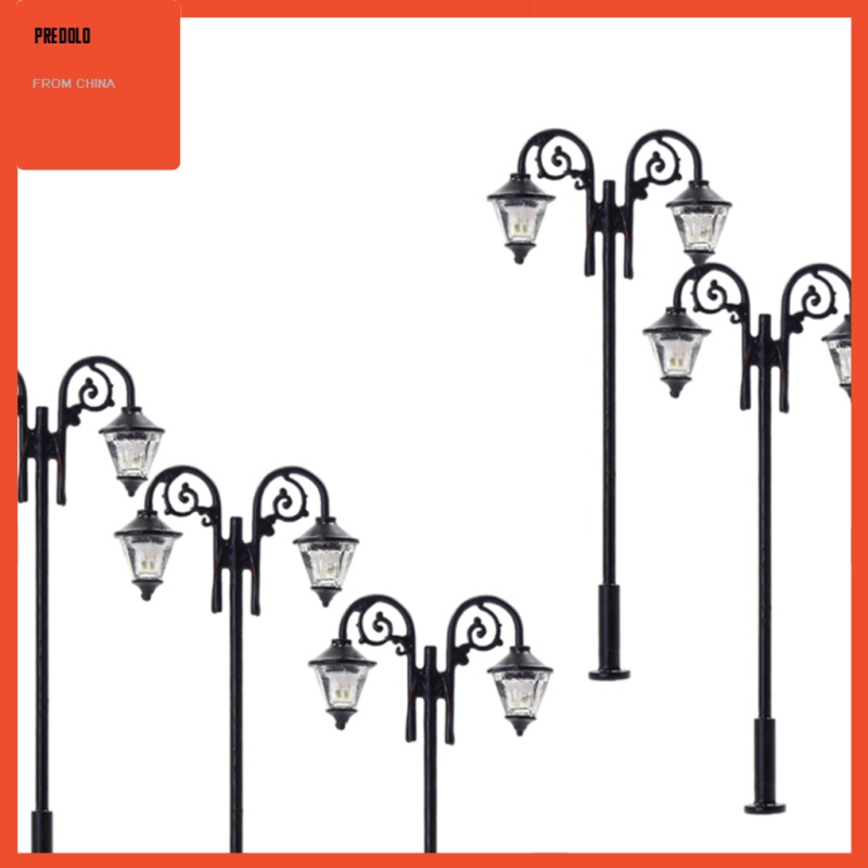 5pcs Ornamen Lampu Jalan Taman Mini Ho 1 / 87 3v Untuk Dekorasi Layout