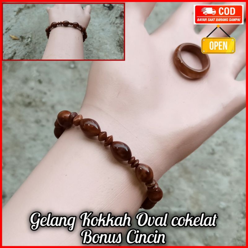 Gelang kokkah Model Oval Halat Gratis Cincin kayu koka kokka kaukah kokah kaokah