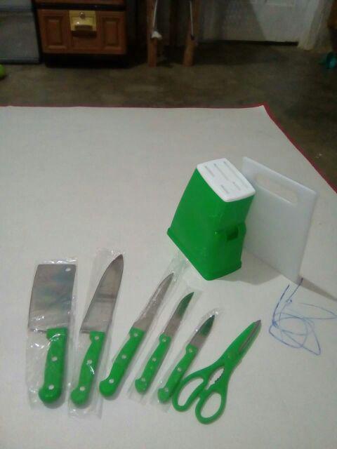 Pisau Set Bravorous Set Pisau Dan Talenan Dapur 9pcs In 1warna