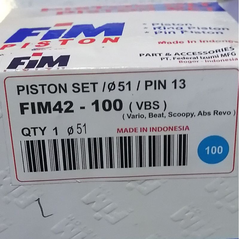 Piston seher kit beat scoopy spacy karbu injeksi stater kasar oversize 100 fim