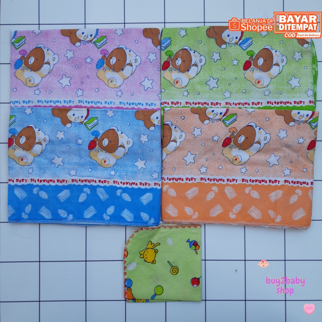 Bedong bayi NIA full print warna motif hemat murah berkualitas 110 x 90 cm isi 3-6 PCS