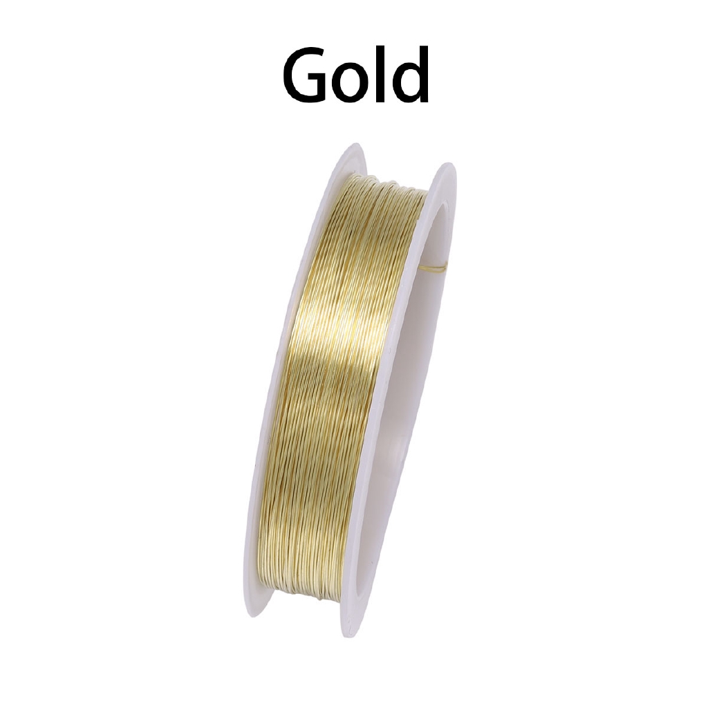 1 Roll Sturdy Gold Alloy Copper Wire Dia 0.2 0.3 0.4 0.5 0.6 0.7 0.8 1 mm Thread Metal String Wire For DIY Beads Jewelry Making