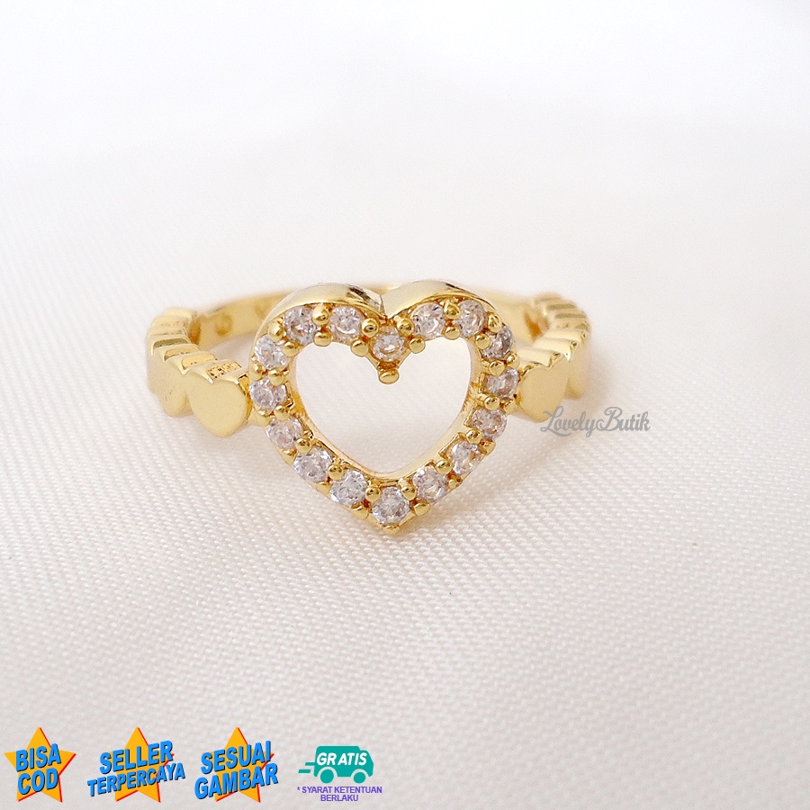 Cincin Xuping Anti Karat F3licia Cincin Wanita Remaja Terbaru Model Permata Love Lovelybutik