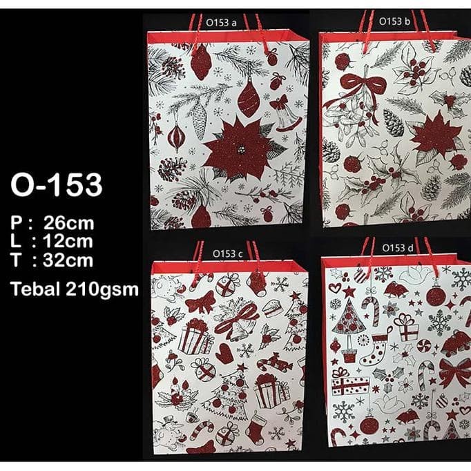 

(TERLARIS) HOT SALE!! GOODIE BAG | PAPERBAG NATAL UKURAN M 32*26*12cm ISI 12PCS