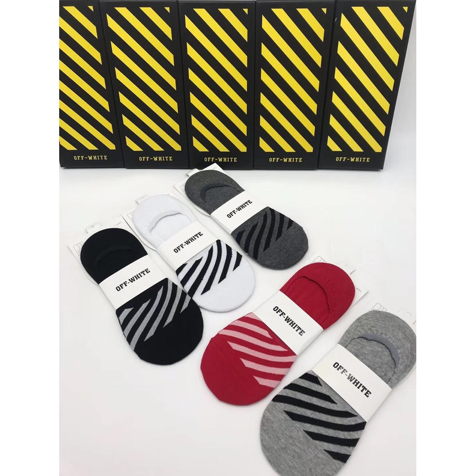 KAOS KAKI OFF WHITE LINE PREMIUM PENDEK