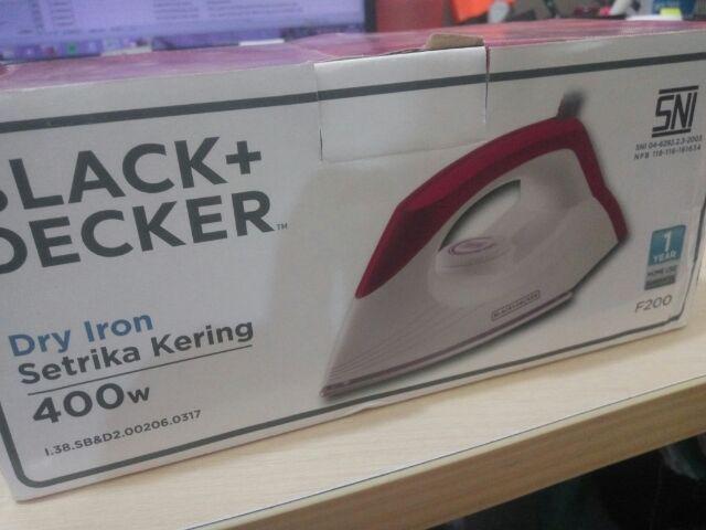 Black+decker Setrika Kering Non Stick 400 Watt / Dry Iron - F 200