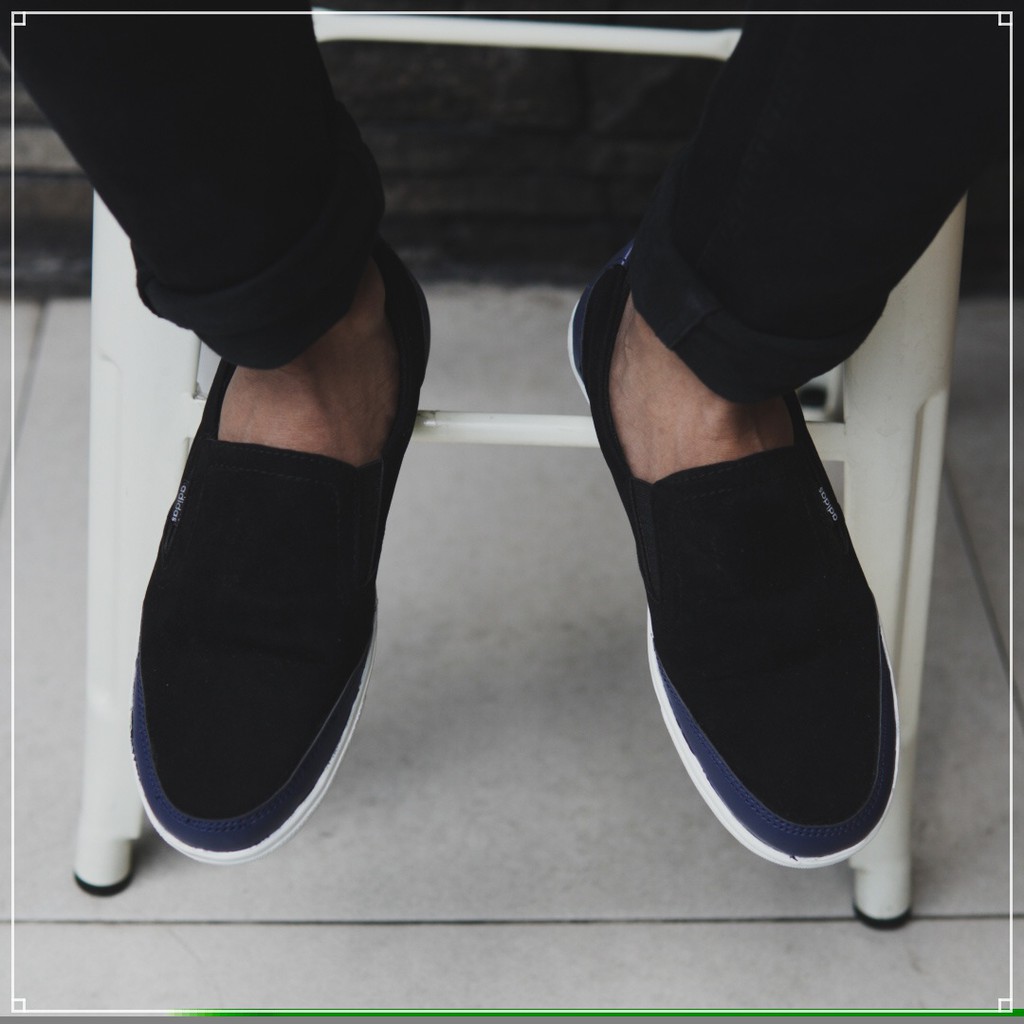 sepatu kasual pria slip on adidas advantage murah slop pria santai