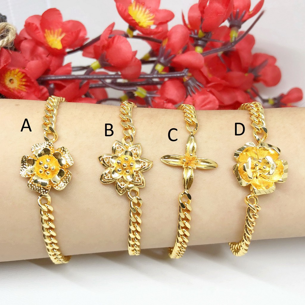 Gelang Rantai Xuping Bunga Gold Polos Tanpa Mata - BB234