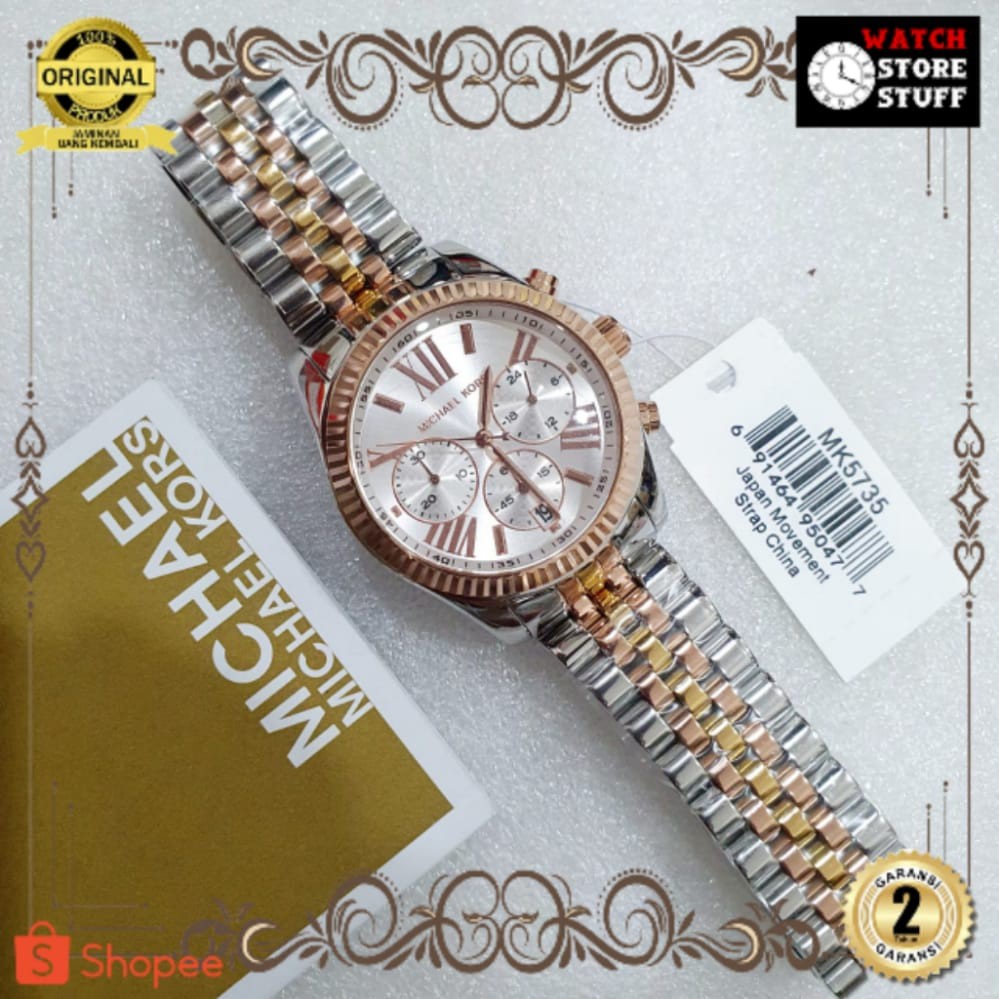 JAM TANGAN PRIA WANITA | RANTAI | KULIT | KARET | MURAH | WANITA MICHAEL KORS LEXINGTON LADY MK 5735